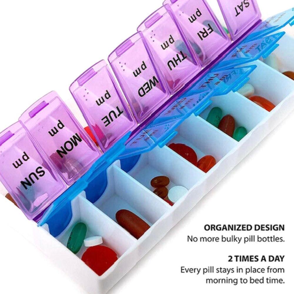 Органайзер-дозатор для таблеток на 7 дней, футляр для еженедельного хранения, коробка для таблеток