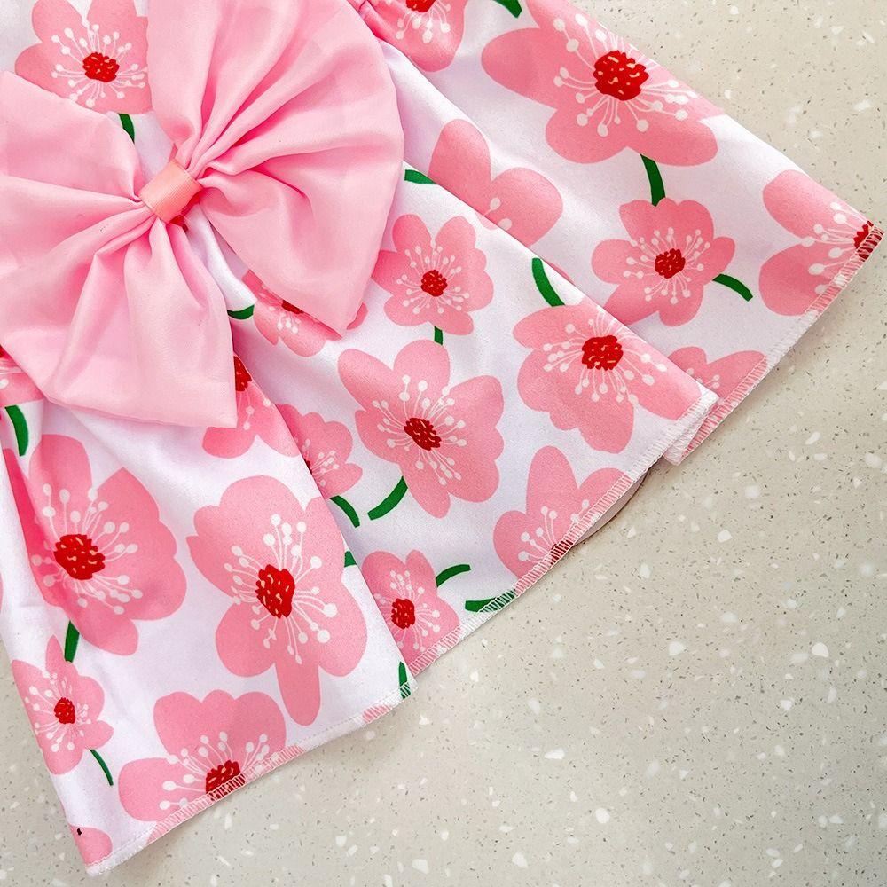 Cute Cat Dog Dress Floral Printed Pet Skirt Cat Costume Puppy Princess Skirt  Poodle