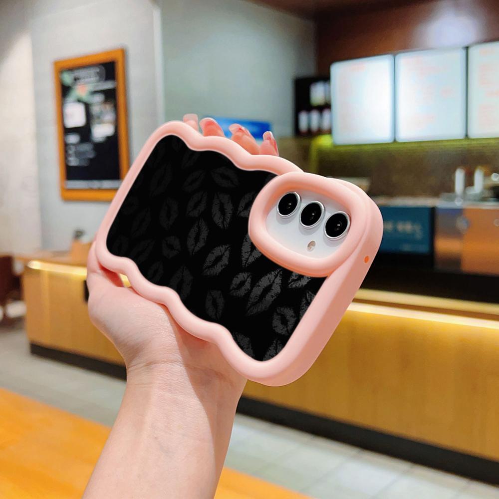 Ae87 Lips Kiss Digital Art Protective Phone Cases for Samsung S24 Plus S23 Ultra A14 A55 A06 Honor X9b Motorola OnePlus Big Wave TPU Back Cover