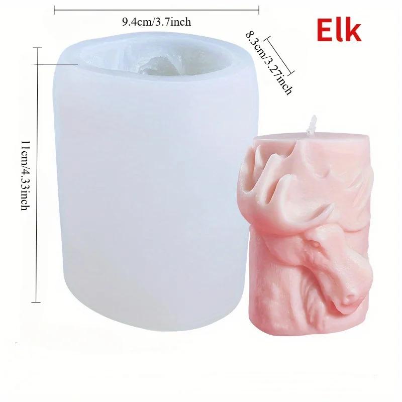 Animal Series Silicone Mold Elk Bear Wolf Horse Candle Resin Soap Kit DIY Gift & Home Decor Home Handmade Candle Molds Wholesale