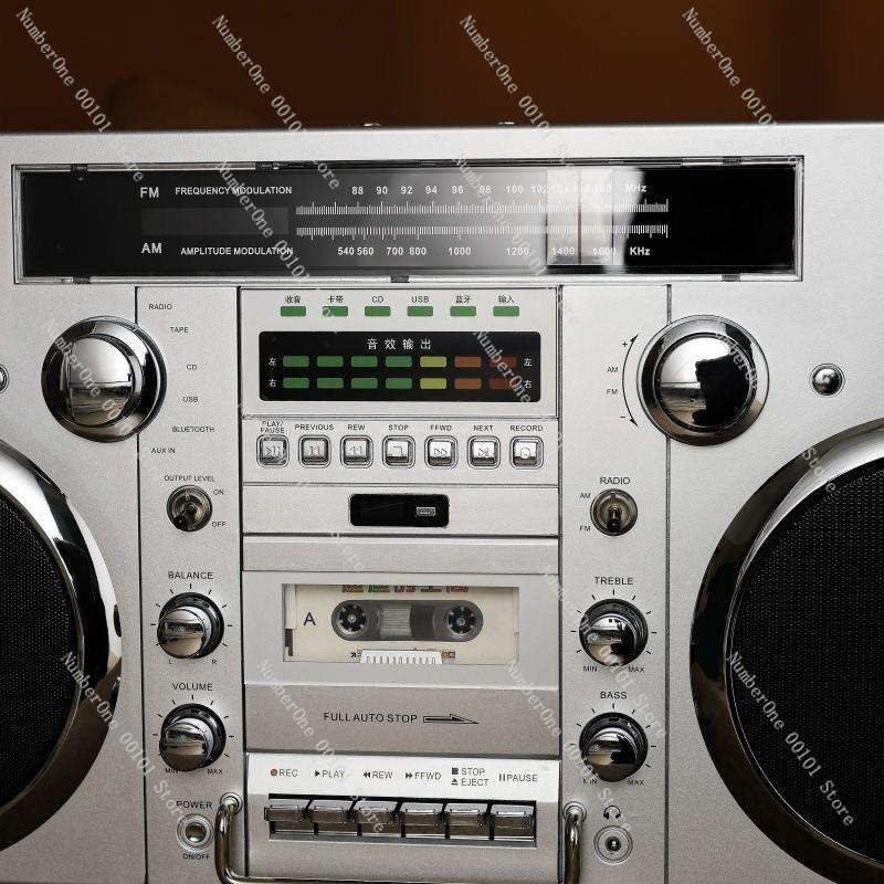 Ретро Магнитофон Радио CD Плеер Bluetooth Динамик Многофункциональная Высокомощная Портативная Уличная Акустическая Система