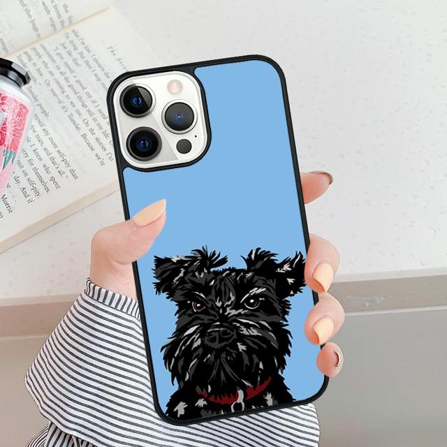 Cute Pet Dog Miniature Schnauzer Phone Case For iPhone 5 6 7 8 Plus X XR XS SE2020 Apple 11 12 13 Mini Pro Max Galaxy S20 S21