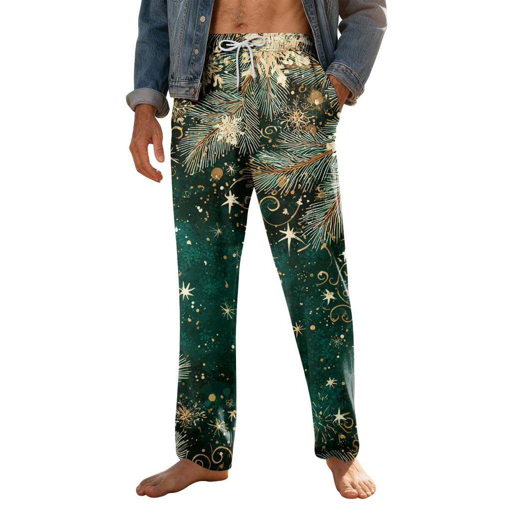 Мужские домашние мягкие пижамные штаны со шнурком и карманами, повседневные спортивные штаны