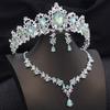 Свадебные наборы украшений из 3 предметов: свадебная корона, ожерелье и серьги. Роскошные тиары и набор ожерелья и серег. Аксессуары для костюма на вечеринку, выпускной, для платья невесты.