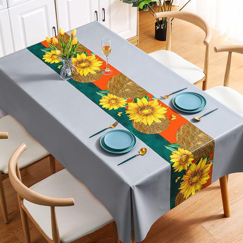 Высококачественная скатерть в скандинавском стиле, водонепроницаемая и маслостойкая скатерть из ПВХ, чайная ткань, прямоугольный простой узор, цветочная уличная походная ткань
