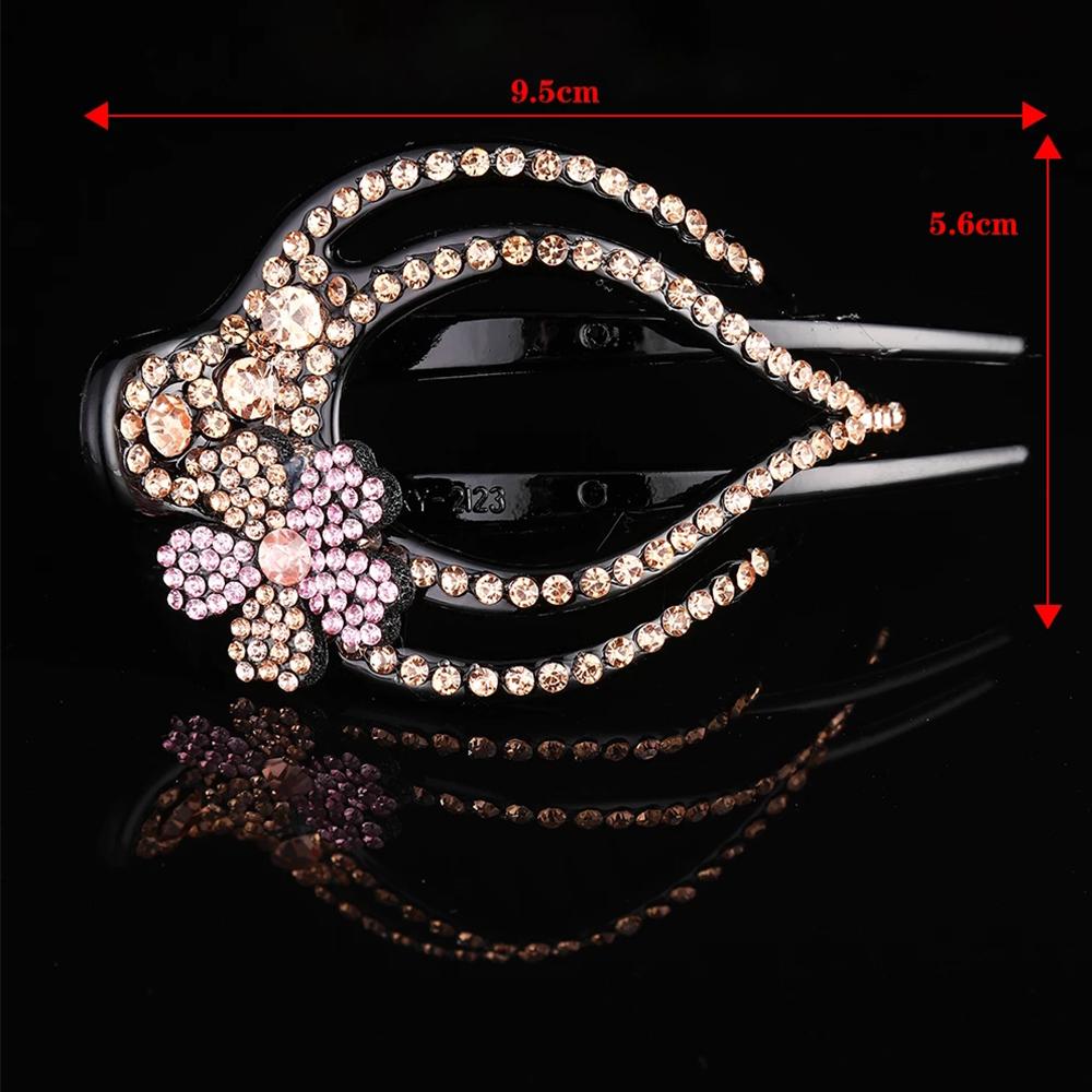 Large Size Crystal Flower Disk Hair Shiny Hair Accessories Hair Claws Hairgrip Crystal Hair Clip