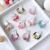 1 Pair Kid Hair Band  Cute Sweet Floral Heart Bear Crystal Hair Rope for Baby Girl Little Girl Hair Accessories