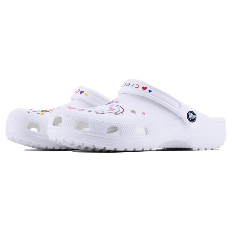 Crocs Классические клоги Принц Роза SDS EVA Серия Ручной Рисунок Стиль Мечты Мультяшные Туфли с Отверстиями Унисекс Белый
