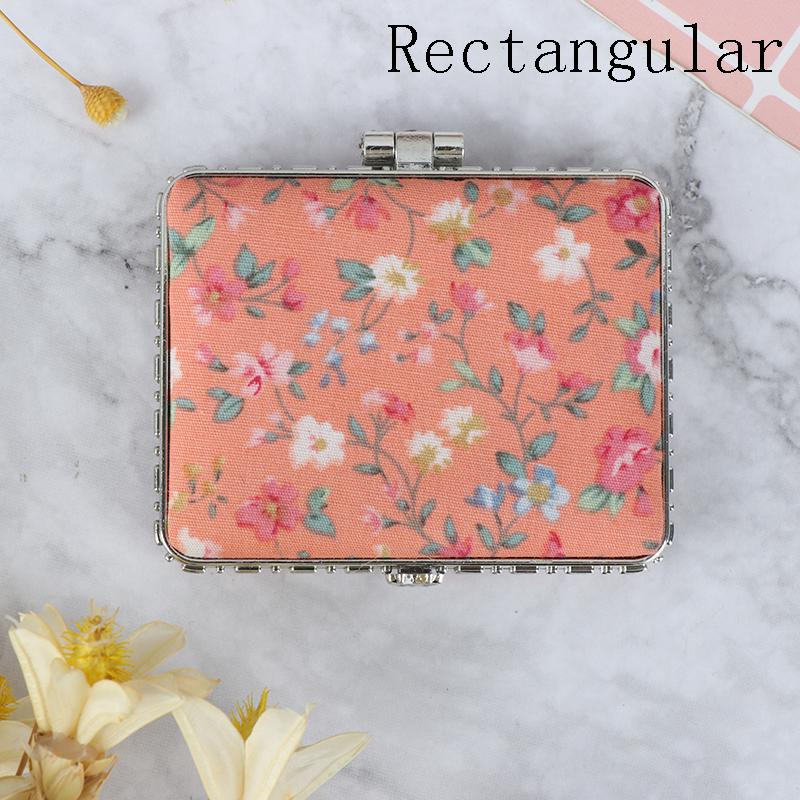 Мини-макияж, компактные карманные цветы, двухсторонние складные винтажные косметические зеркала