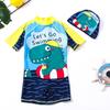 Boys Swimwear Summer Cute Children Boys One-piece Swimsuit Kids Cartoon Bathing Suit Swimwear Hat Sets