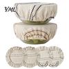 Retro Striped Kitchen Storage Accessories Sourdough Jars Covers, Reusable Elastic Linen Bowl Elasticized Covers for Refrigerator Breathable Cloth Food
