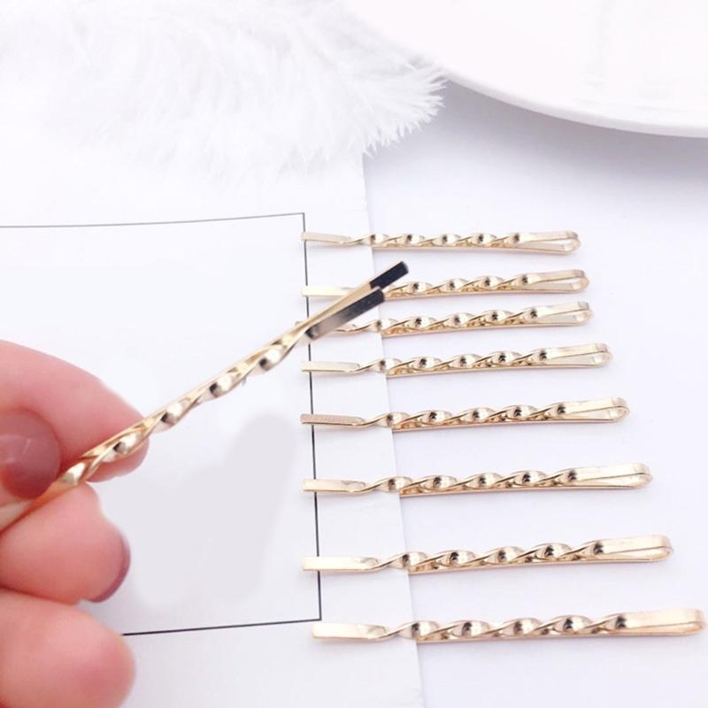 Creative Twisted Bobby Pins Hair Clip for Girls Kid Barrettes Sparkling Golden Handmade Hairpins Lovely Hairpin