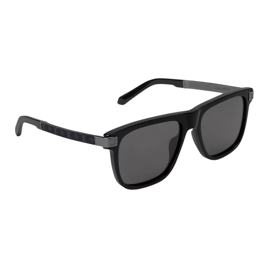 Louis Vuitton Logo Design Acetate Square Sunglasses Unisex sunglasses Black Z3300U