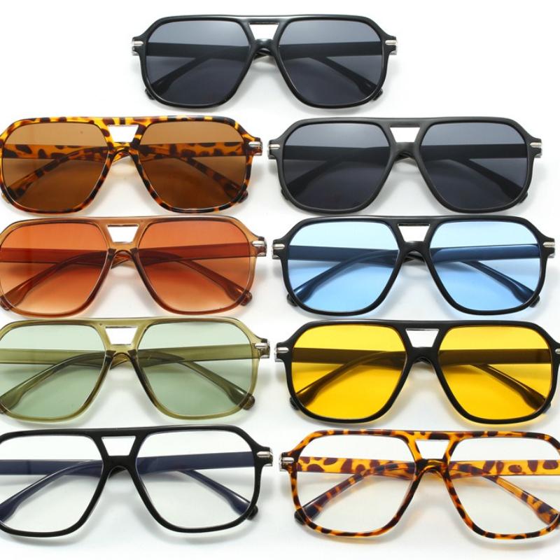 Модные квадратные солнцезащитные очки с двойной перекладиной и заклепками, женские, роскошный брендовый дизайнерский ретро-прямоугольник, солнцезащитные очки, винтажные очки, тень, женские