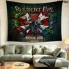 Настенный гобелен Resident Evil Эстетичное настенное панно Печатное тканевое одеяло Декоративные гобелены Для спальни гостиной Домашний декор