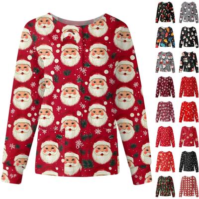 Женские топы с длинными рукавами и карманами, рабочий воротник-стойка, однобортный защитный комбинезон, куртка, рождественский топ