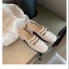 French Bag Head Sandals Women's Summer 2025 New Square Head Thick Heel Empty Single Shoes Retro Double Breasted Mary Jane Sandals