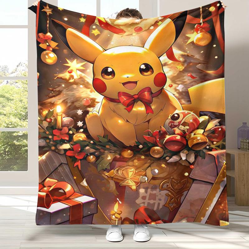 6 Style Pikachu Pokemon Flannel Blanket,Ultra Soft Warm Plush Throw for Home Bedroom Bed Sofa Cover Office Camping Picnic gift