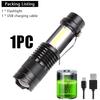 Mini LED Flashlight Zoomable Rechargeable Torch XPE+COB Side Light Emergency Flash Lamp For Outdoor Camping Lighting Lantern