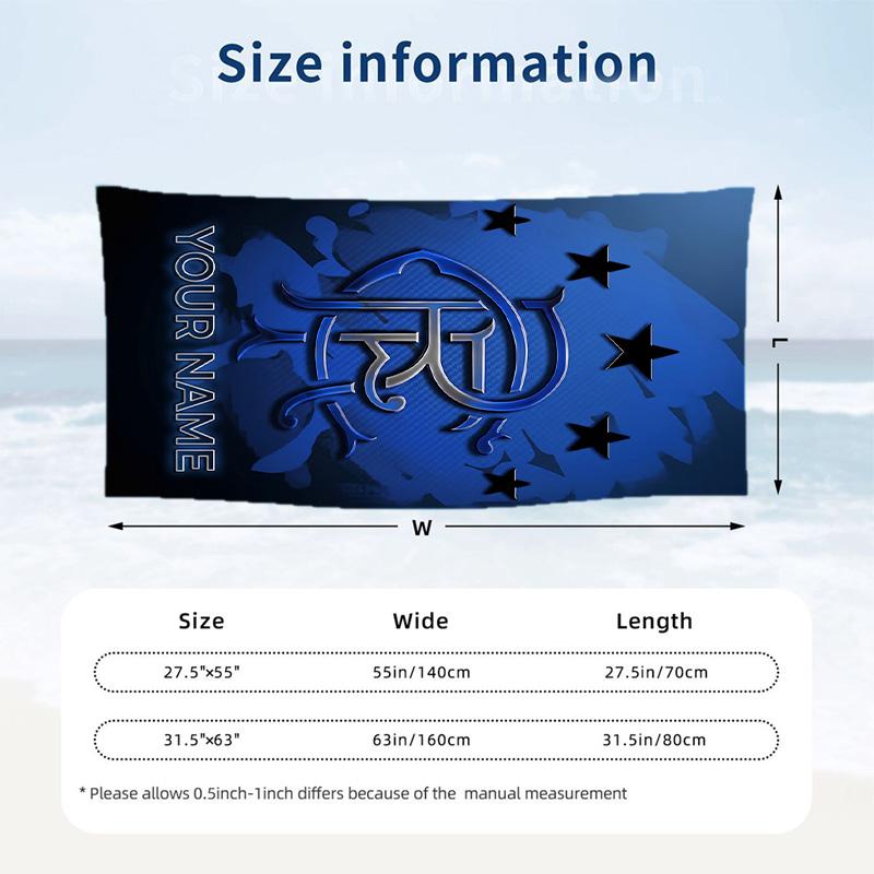Beach Towel Rangers FC Print Custom Name Text Soft Towel for Swimming Pool