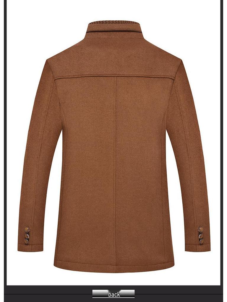 Мужское шерстяное пальто с двойным лацканом - Модная осенне-зимняя верхняя одежда