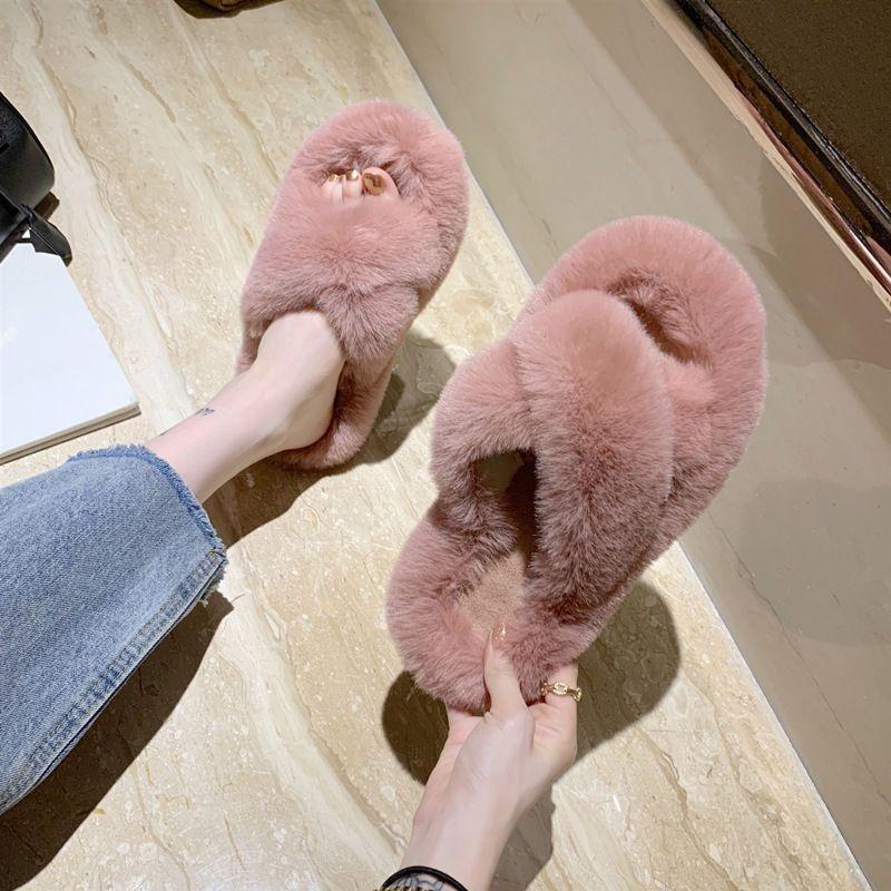 Mao Mao Slippers Women's Wear 2025 New Korean Version Ins Trendy Shoes Autumn and Winter Home Cotton Slippers Spring and Autumn