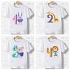 Детская футболка для мальчиков и девочек, футболка с принтом «С днем ​​рождения», цифра 1–9, детская футболка с рисунком льва и жирафа, детская подарочная одежда