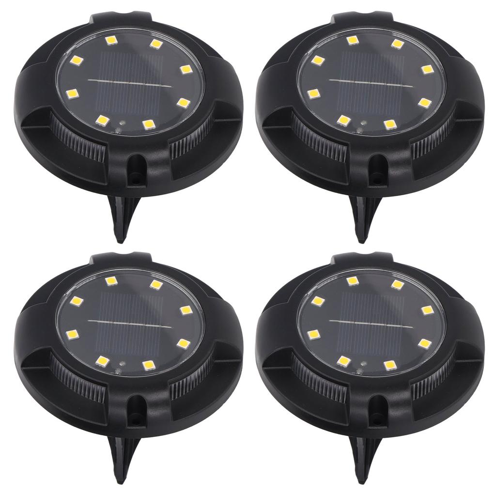 4sets Solar Ground Lights 5W Side Glowing Colorful Gradient IP65 Waterproof Dustproof Solar Ground