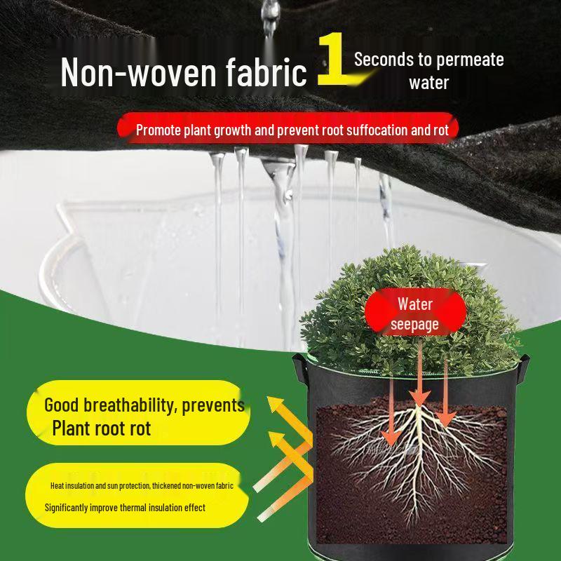 Breathable Felt Planting Bag for Trees, Vegetables, Strawberries, and Flowers - Gardening Essential