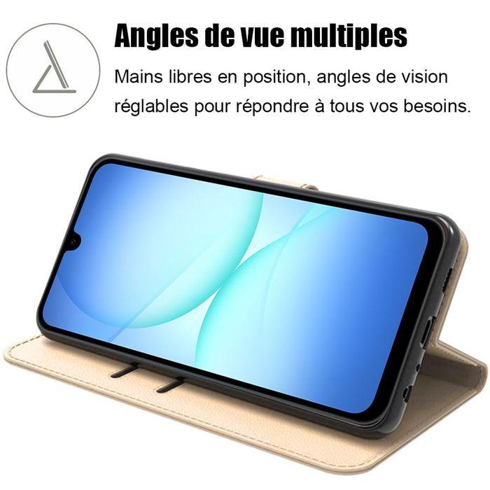 Coque de Protection - BOOLING - pour Samsung Galaxy A17 4G/5G - Protection Rabat Antichoc Synthécuir Doré