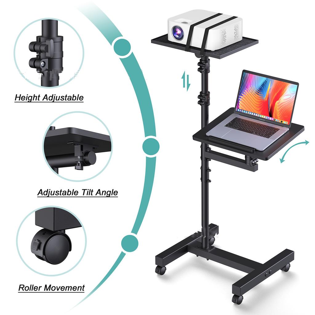 Projector Stand Floor Tripod Foldable Telescopic Portable Tray Bedside Notebook Stand