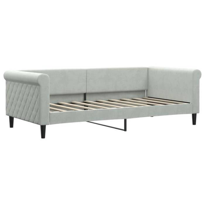 VidaXL Daybed with Mattress Light Grey 90x190 Cm Velvet 3197760