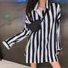 RUGOD Осенние новые свободные полосатые рубашки с длинными рукавами, женские топы