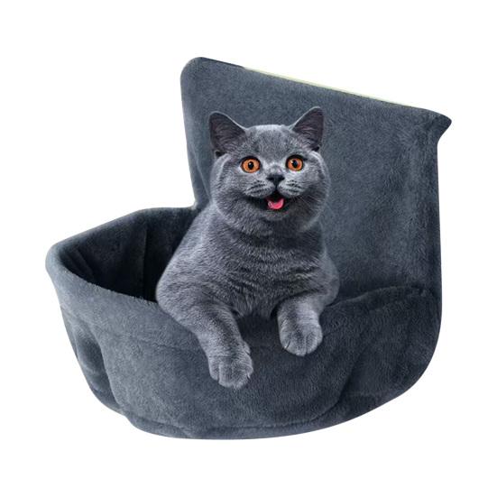 Подвесная лежанка для кошек Лежанка-присоска для окна Кроватка-гамак из плюша с съемным моющимся чехлом для сна и отдыха домашних кошек