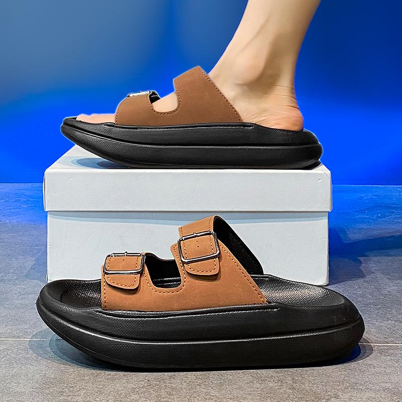 Мужские сандалии на толстой подошве, новые, большого размера, модные мужские тапочки, легкие, удобные, дышащие, повседневные сандалии из ЭВА, мужская обувь