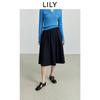 LILY Navy Blue Umbrella Skirt A-line Skirt