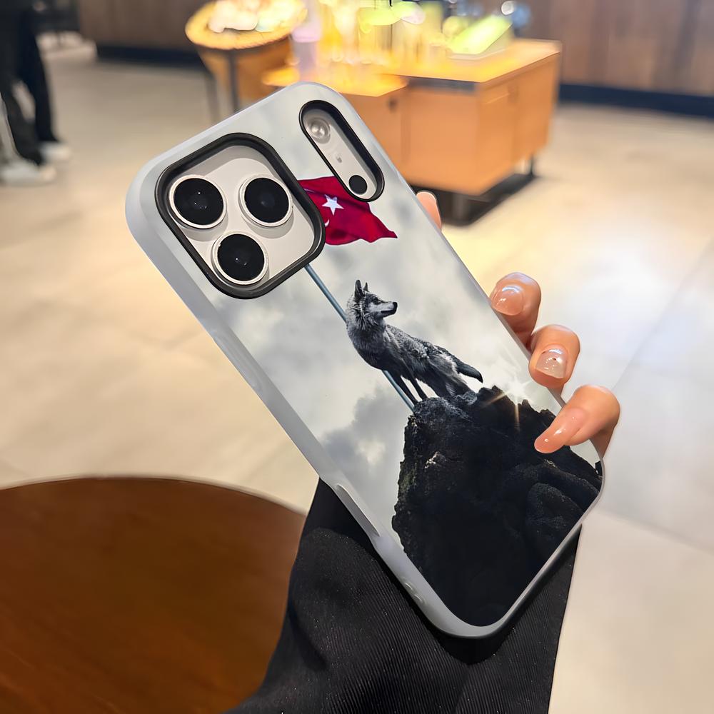Чехол для телефона Turk Wolf Turkey Flag для IPhone 17 Air 16 E 15 14 Plus 13 12 11 Pro Max, Желейный защитный чехол 2 в 1