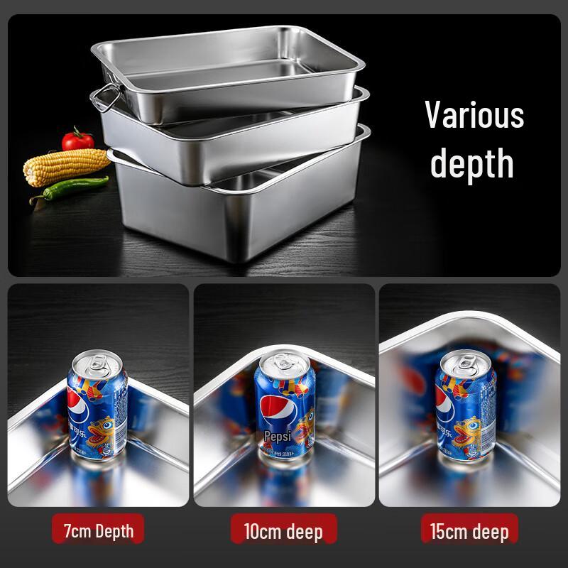 304 Stainless Steel Rectangular Food Pan with Lid