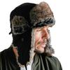 ICHIYON Aviator Flight Pilot Flight Hat for Men and Cold Weather Fur Winter Boa Cap with Ear Flaps [14+ PLUS] Heat-Generating, Water-Repellent Cap,