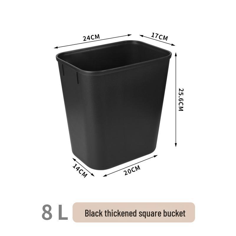 Thickened Square Plastic Wastebasket for Hotel Rooms, Bathrooms, and Restaurants