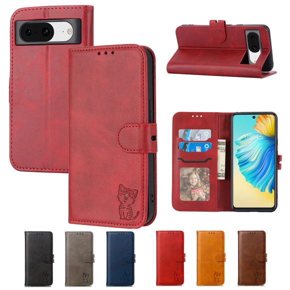 Чехол-книжка из натуральной воловьей кожи первого слоя с сенсорным окном для Huawei P60/P60 Pro