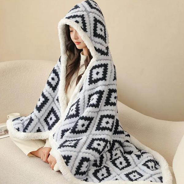 WTEMPO Осенне-зимнее рождественское снежное утолщенное многофункциональное одеяло из овечьей шерсти, шаль, накидка, фланелевое одеяло с большим ворсом