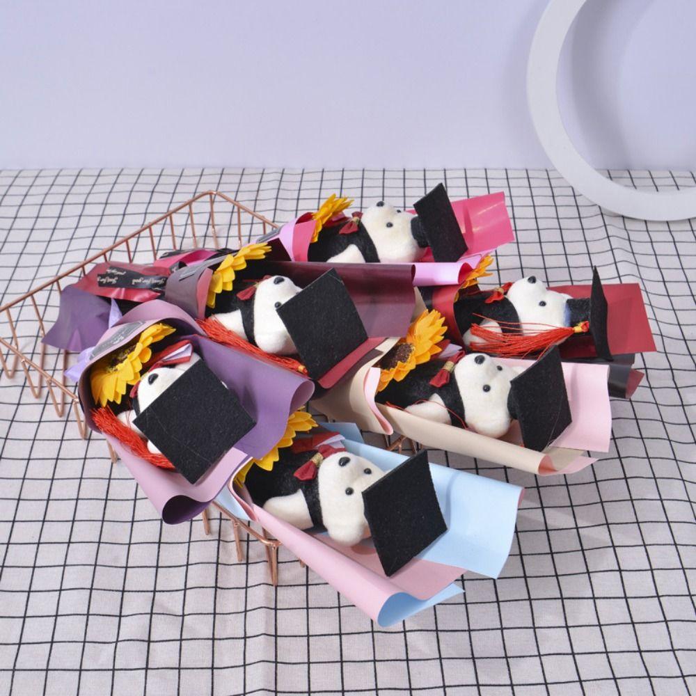 Plush Bear Bear Plush Bouquet Bouquet Decoration Doctoral Bear Toy  Graduation Season