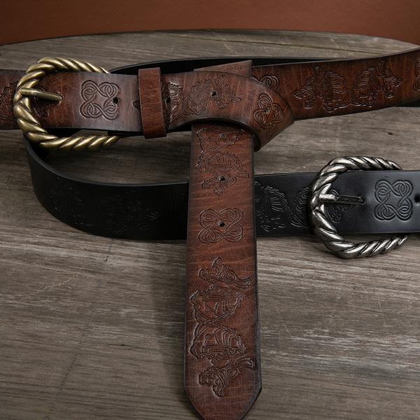 Средневековый Полностью Тисненый Ремень из Искусственной Кожи с Волком Средневековье Ренессанс Поясной Ремень LARP Ren Faire