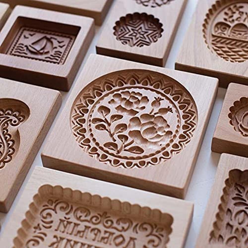 Raspberry Biscuit Fondant Carved Wooden Gingerbread Cookie Mold Shortbread Mold Cookie Cutter Molds