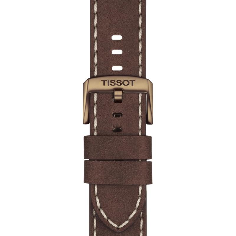 Tissot Повседневно-спортивные швейцарские автоматические часы: Корпус из нержавеющей стали 43 мм с покрытием хаки PVD, черный матовый циферблат с датой, Swissmatic ETA T116.407.36.051.00