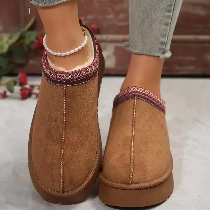 Женские новые винтажные однотонные дизайнерские туфли зимние плоские нескользящие уличные нарядные вечерние женские сапоги Zapatos De Mujer