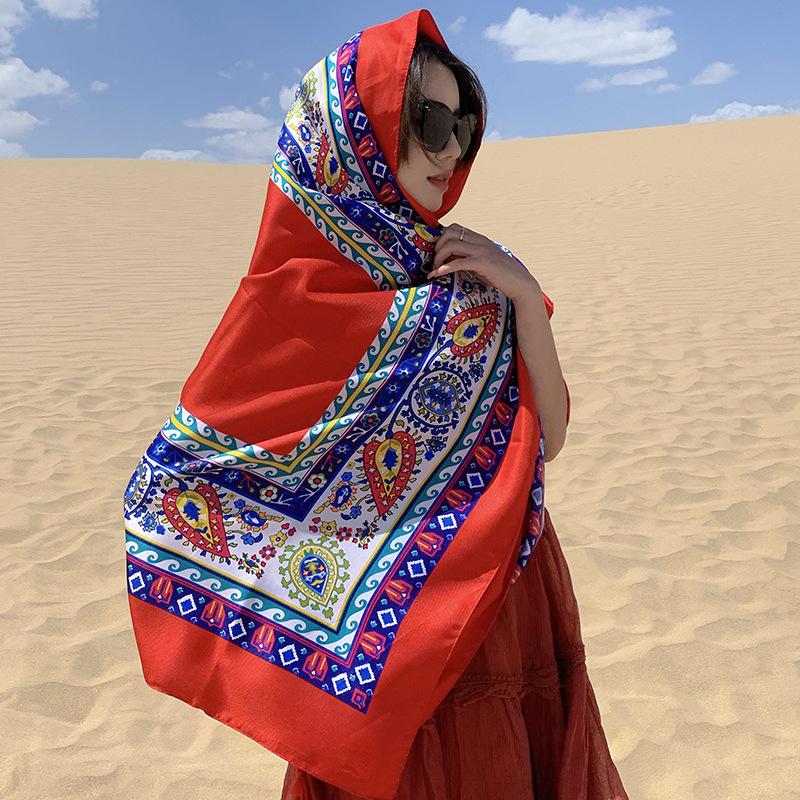 Thickened Women'S Travel Photography Shawl, Women'S Ethnic Style Scarf, Dual-Use Air-Conditioned Room Cloak