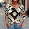 Women Tops Spring 2024 Long Sleeve V Neck Loose Shirts Plaid Print Asymmetric Button Blouses Business Casual Tunic
