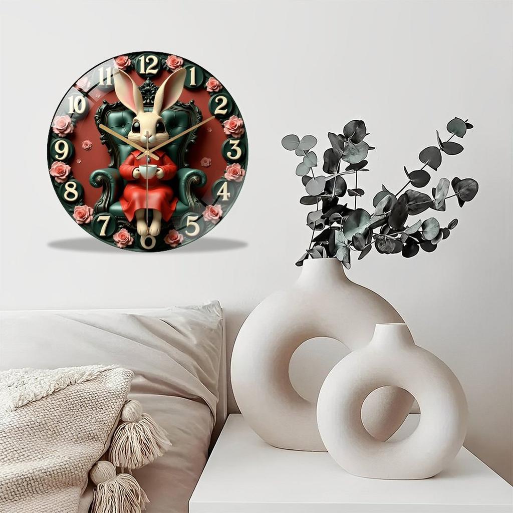 30cm Round Glass Wall Clock that You Won't Notice Until You Need It, Then It's There